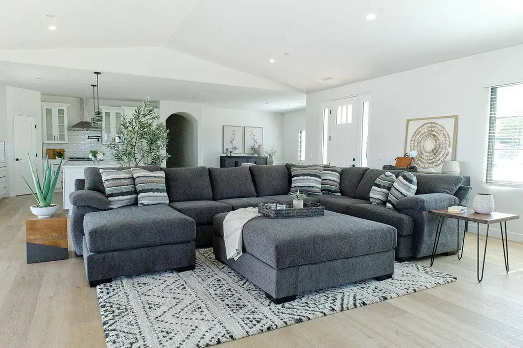 Bermuda Tux Sofa Chaise Sectional In Victory Sterling, Left Facing