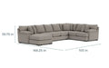 Bermuda Tux Sofa Chaise Sectional In Victory Sterling, Left Facing