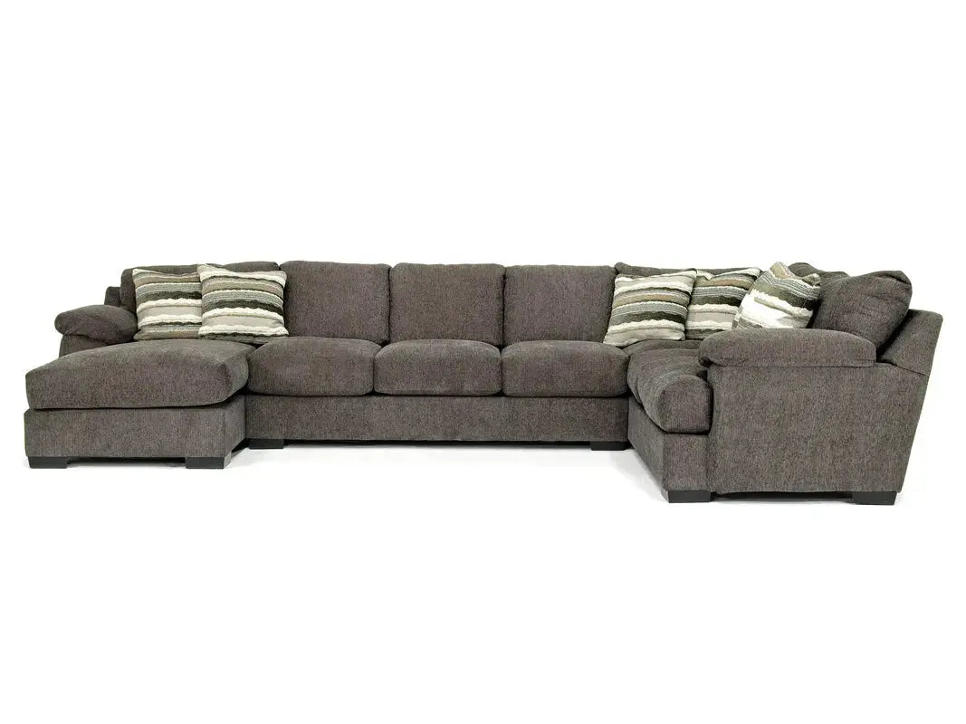 Bermuda Tux Sofa Chaise Sectional In Victory Sterling, Left Facing