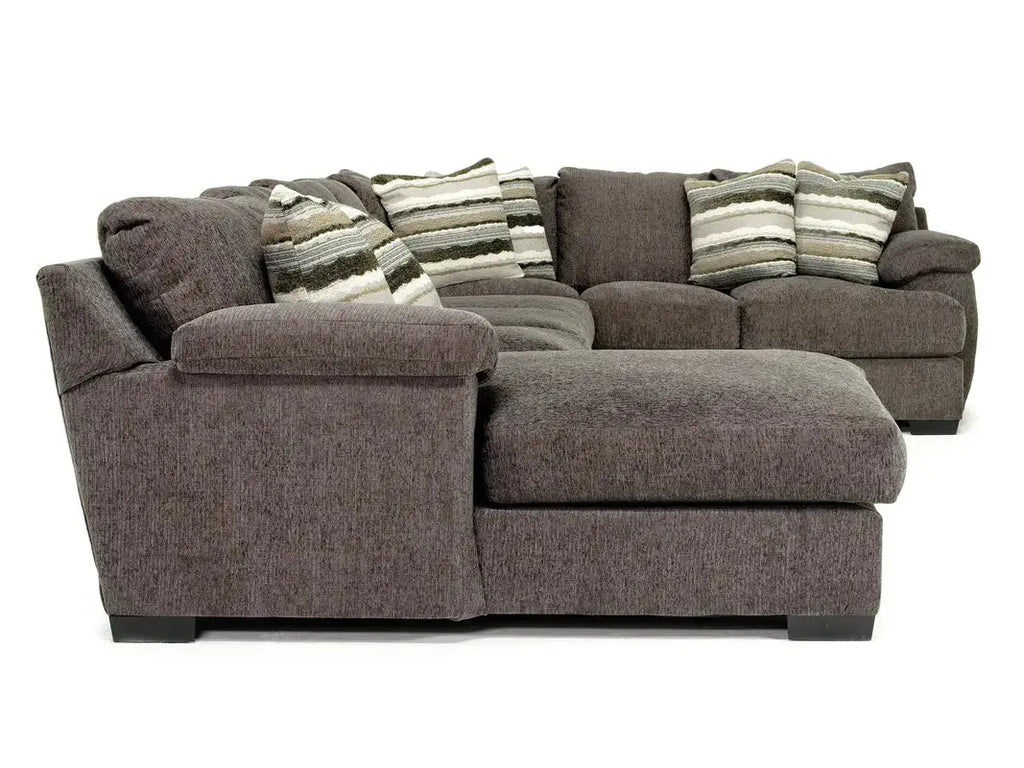 Bermuda Tux Sofa Chaise Sectional In Victory Sterling, Left Facing