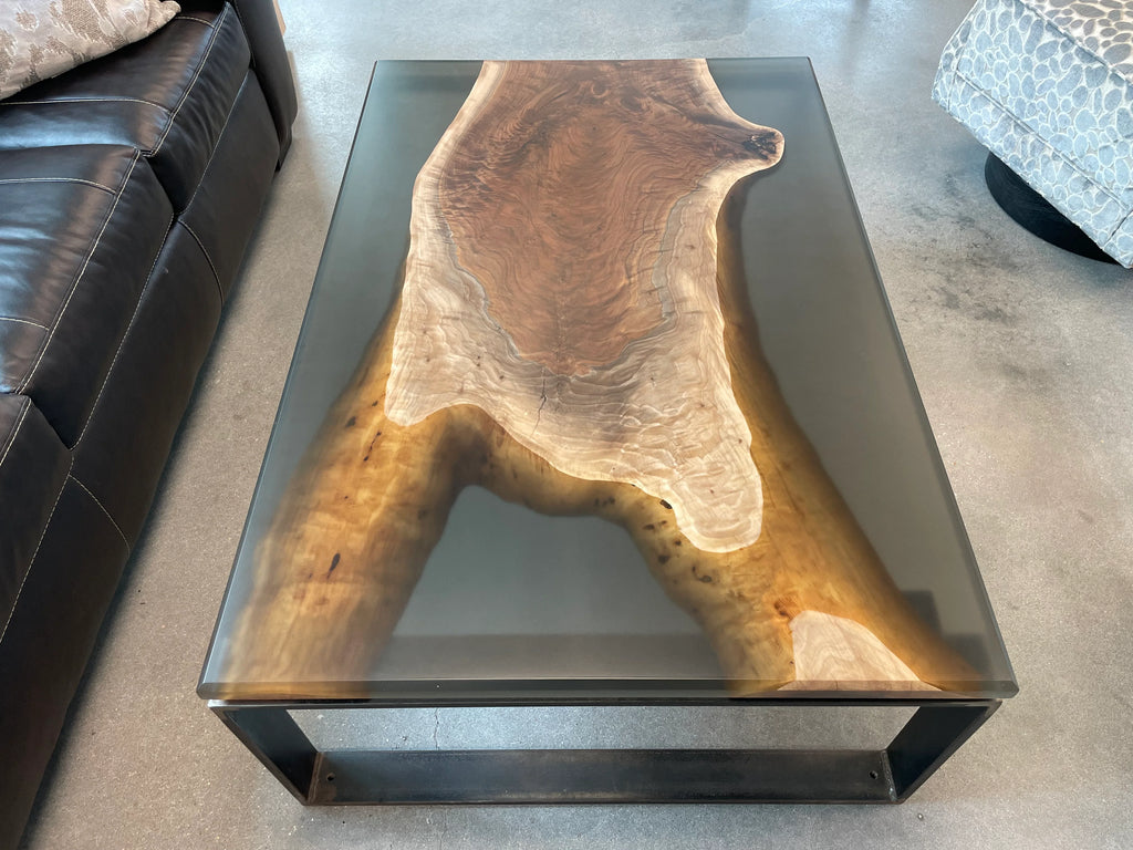 Epoxy Casted Black Walnut Coffee Table