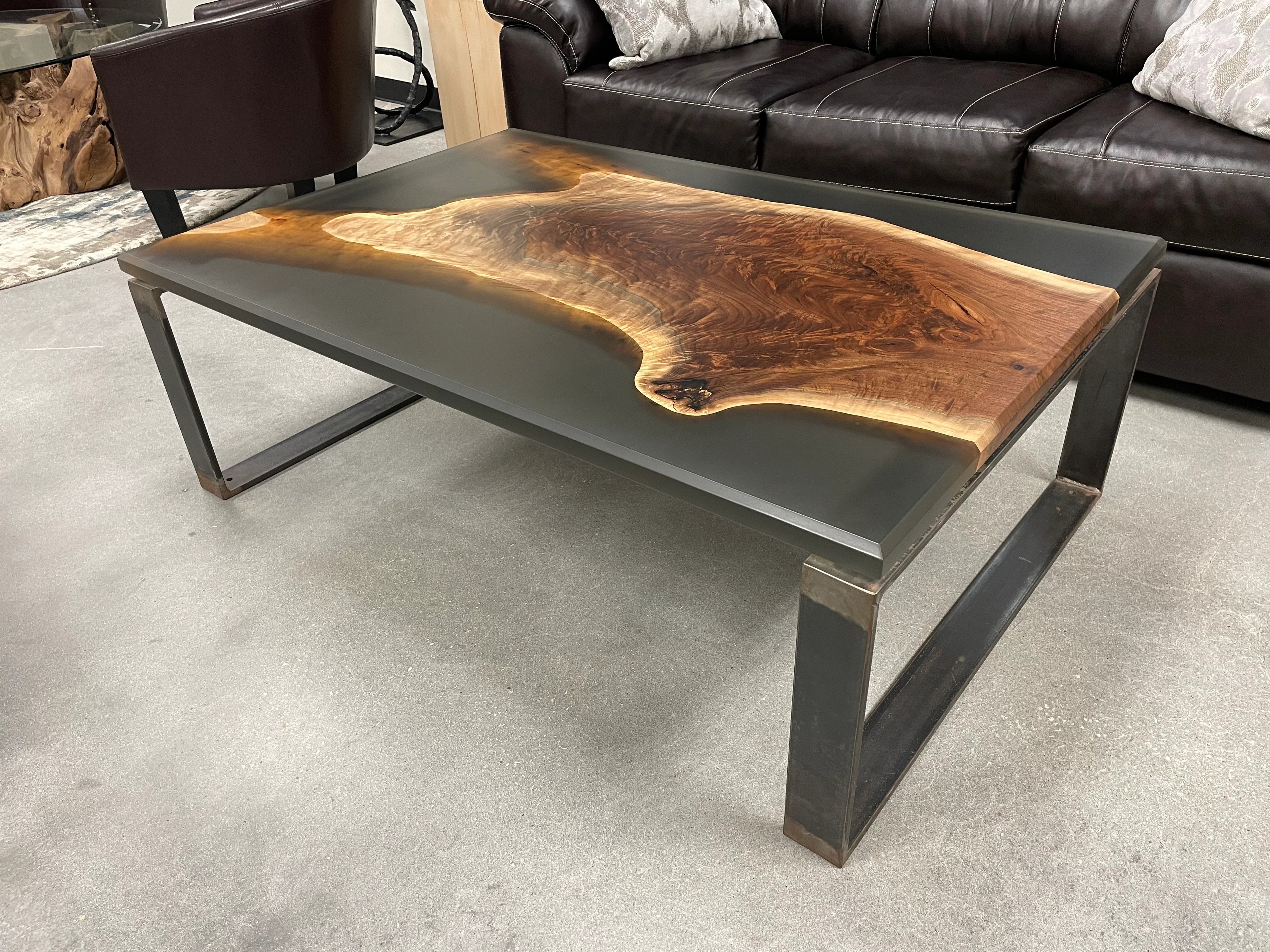 Epoxy Casted Black Walnut Coffee Table
