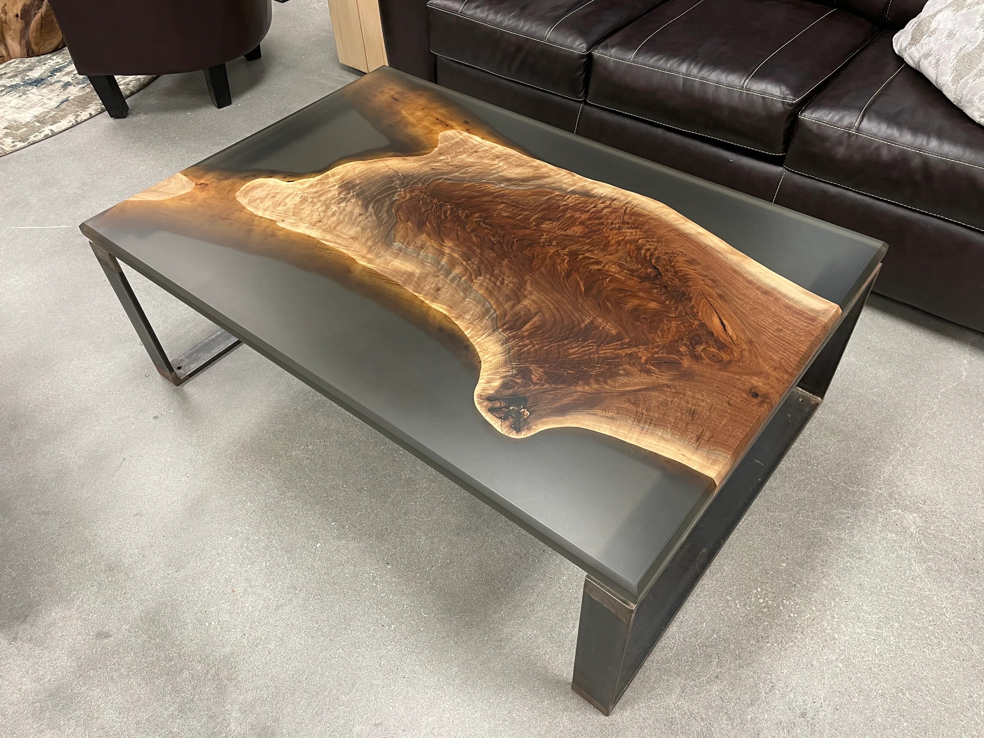 Epoxy Casted Black Walnut Coffee Table