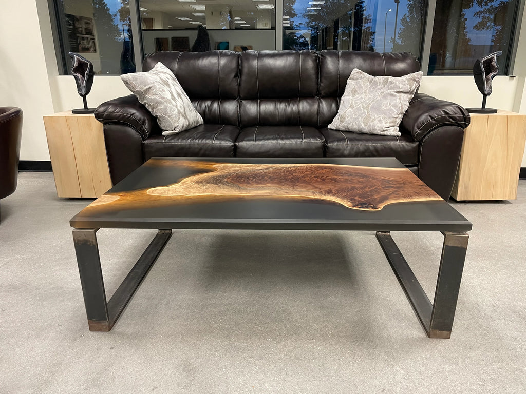 Epoxy Casted Black Walnut Coffee Table