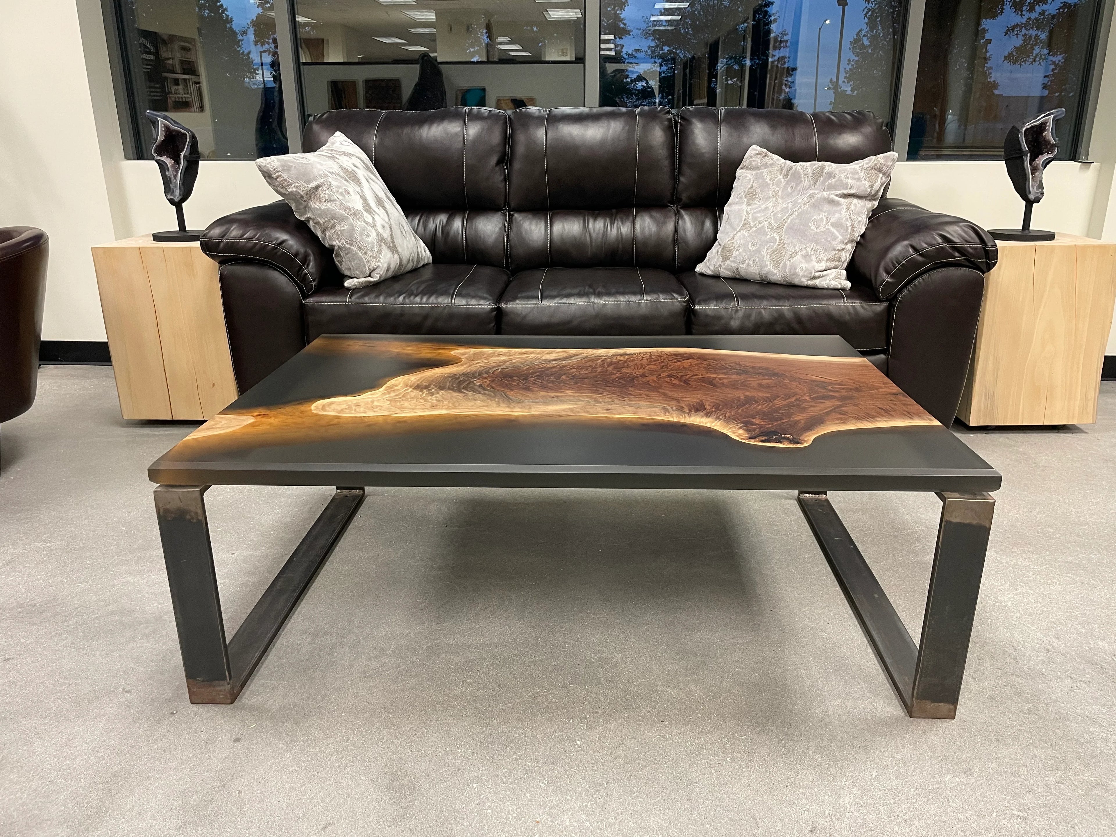 Epoxy Casted Black Walnut Coffee Table