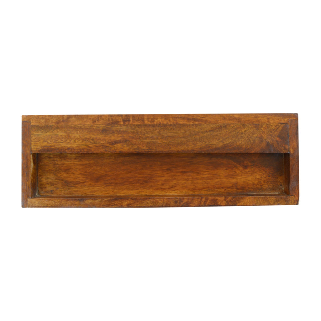 Floating Chestnut Brass Nightstand
