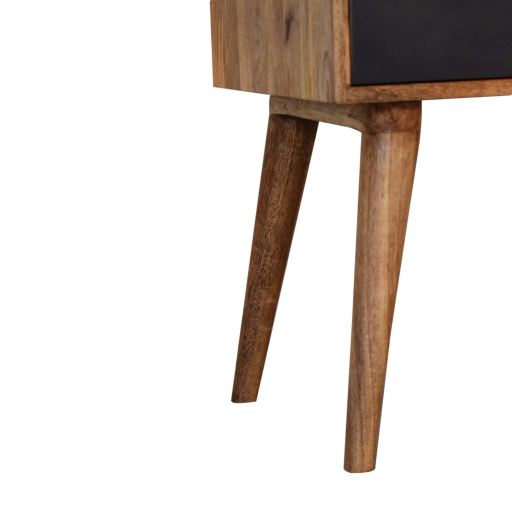 Black Patterned Nightstand