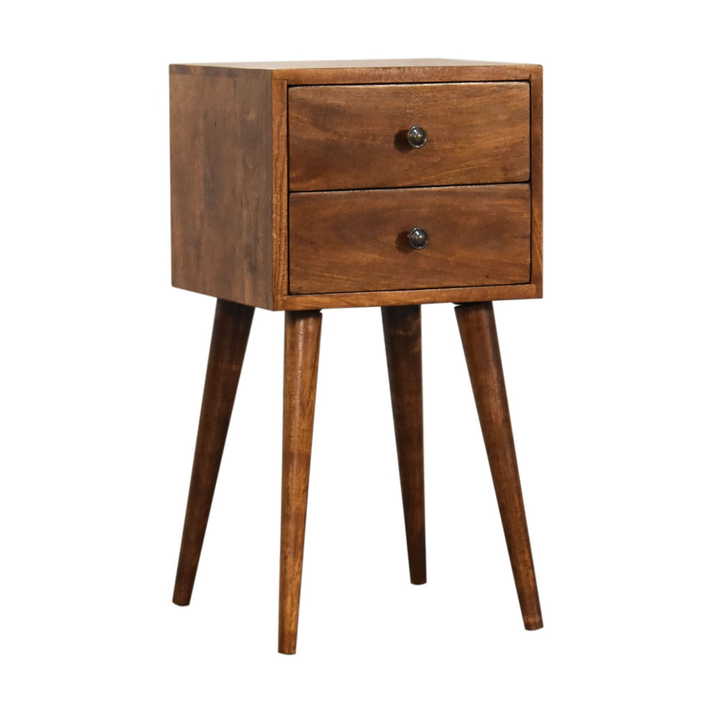 Mini 2 Drawer Chestnut nightstand