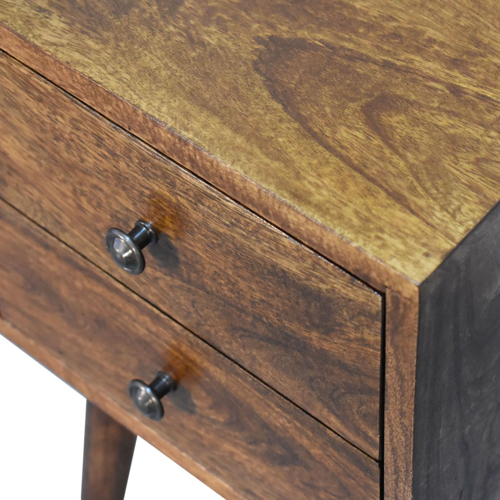 Mini 2 Drawer Chestnut nightstand