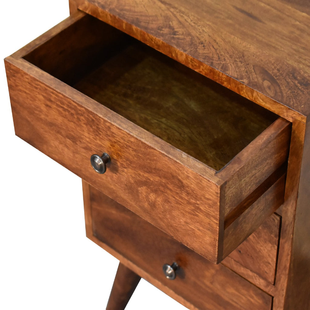 4 Drawer Multi Chestnut nightstand