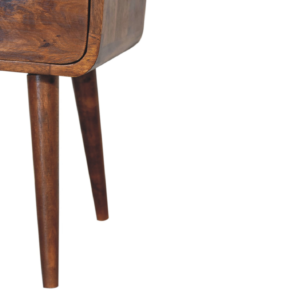 Mini Chestnut Curve Open nightstand