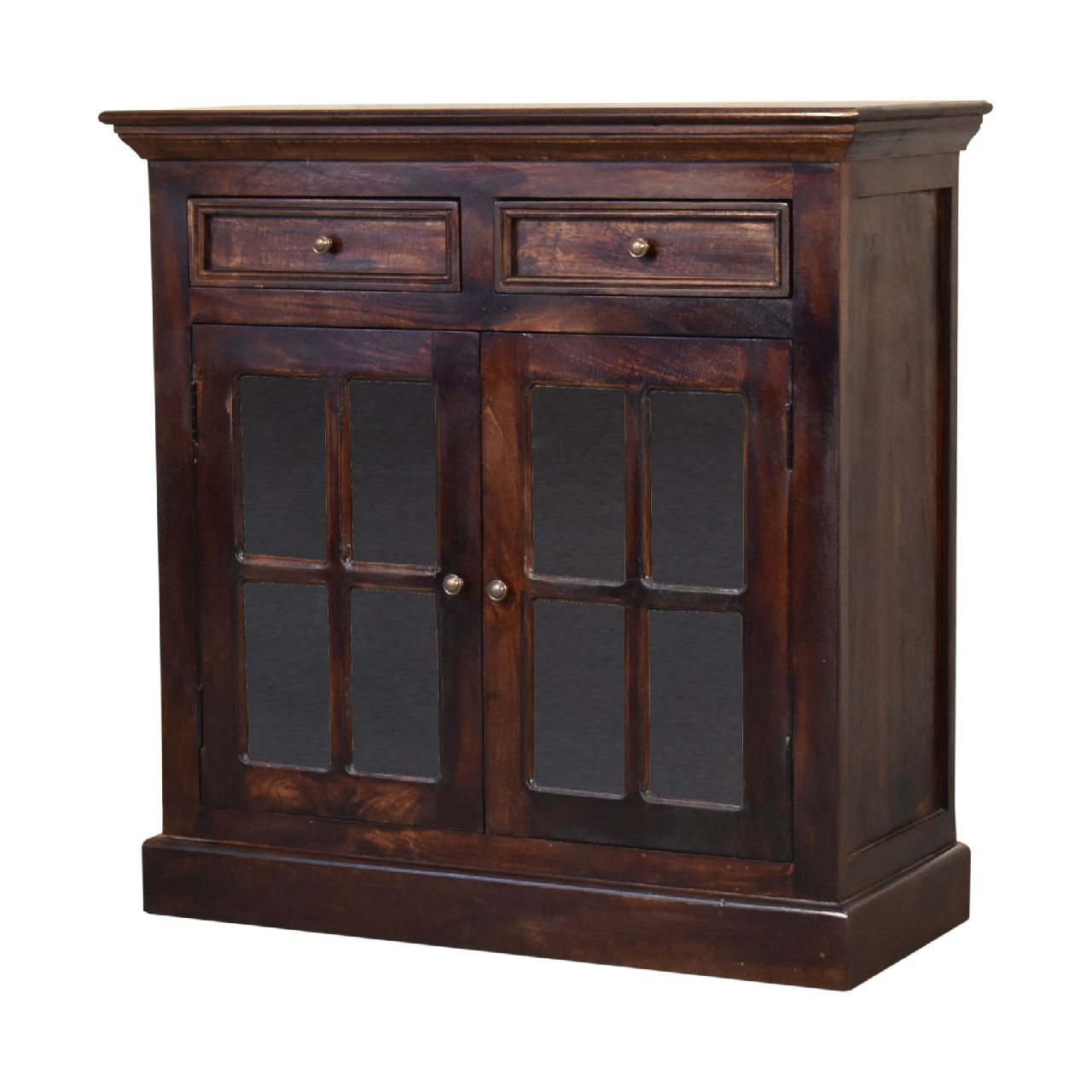 Walnut Cabinet with Glazed Doors