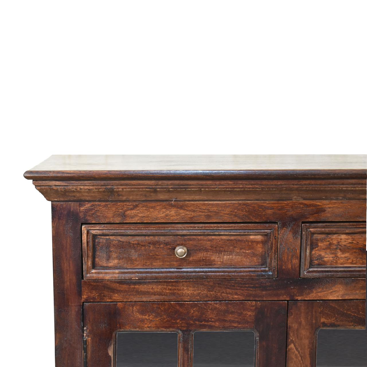 Walnut Cabinet with Glazed Doors