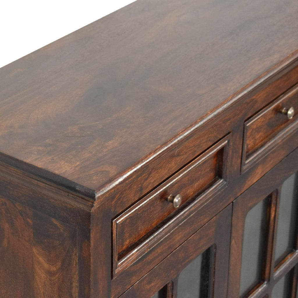 Walnut Cabinet with Glazed Doors