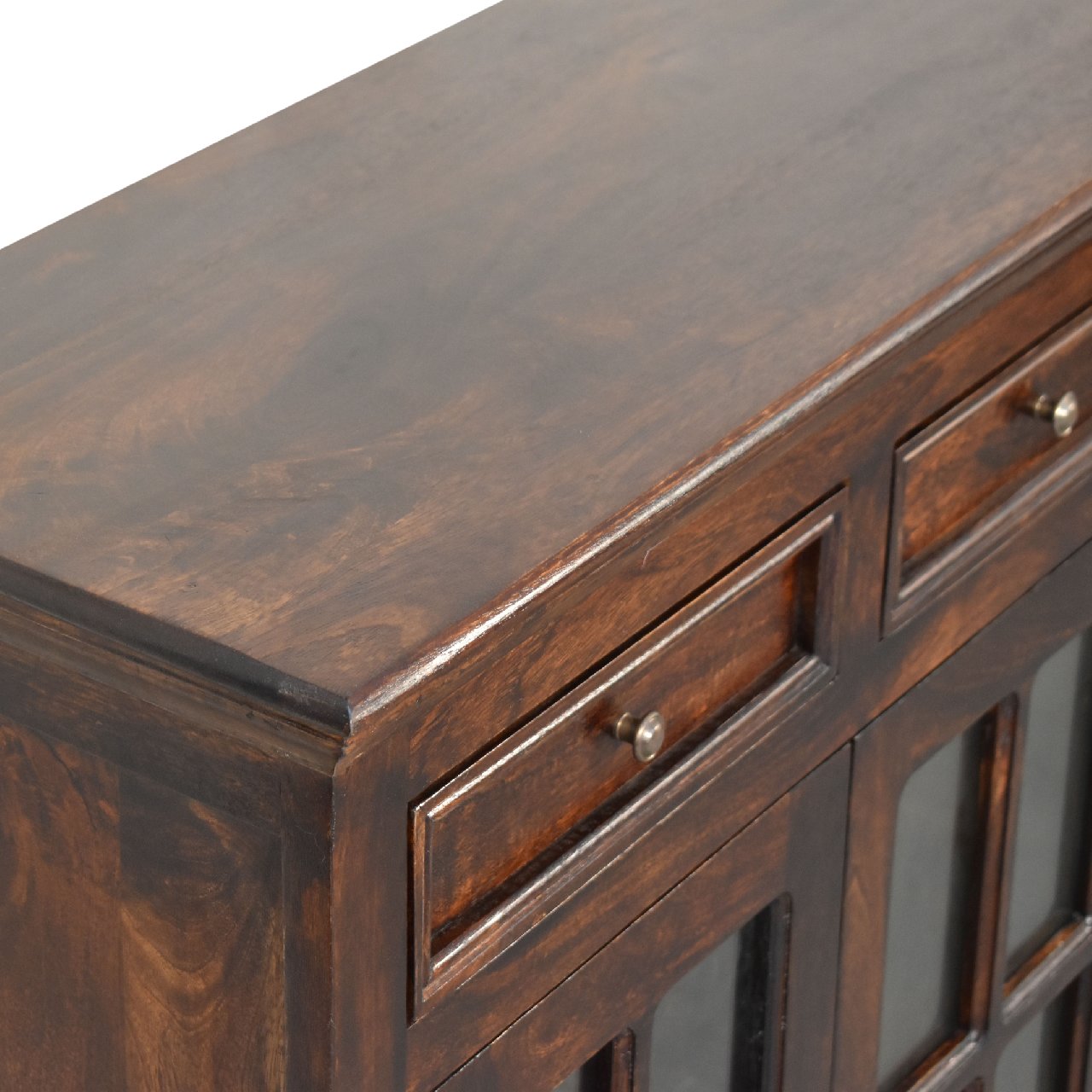 Walnut Cabinet with Glazed Doors