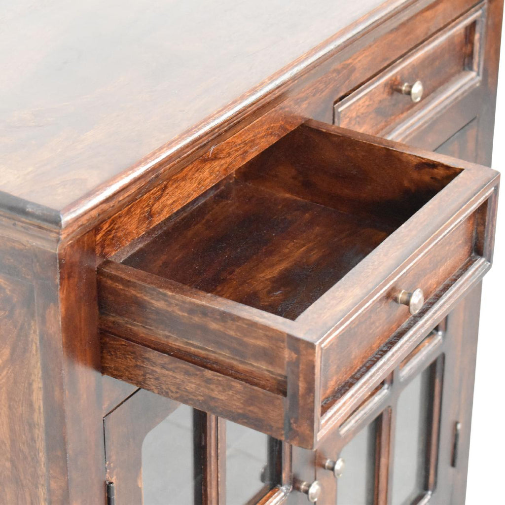 Walnut Cabinet with Glazed Doors
