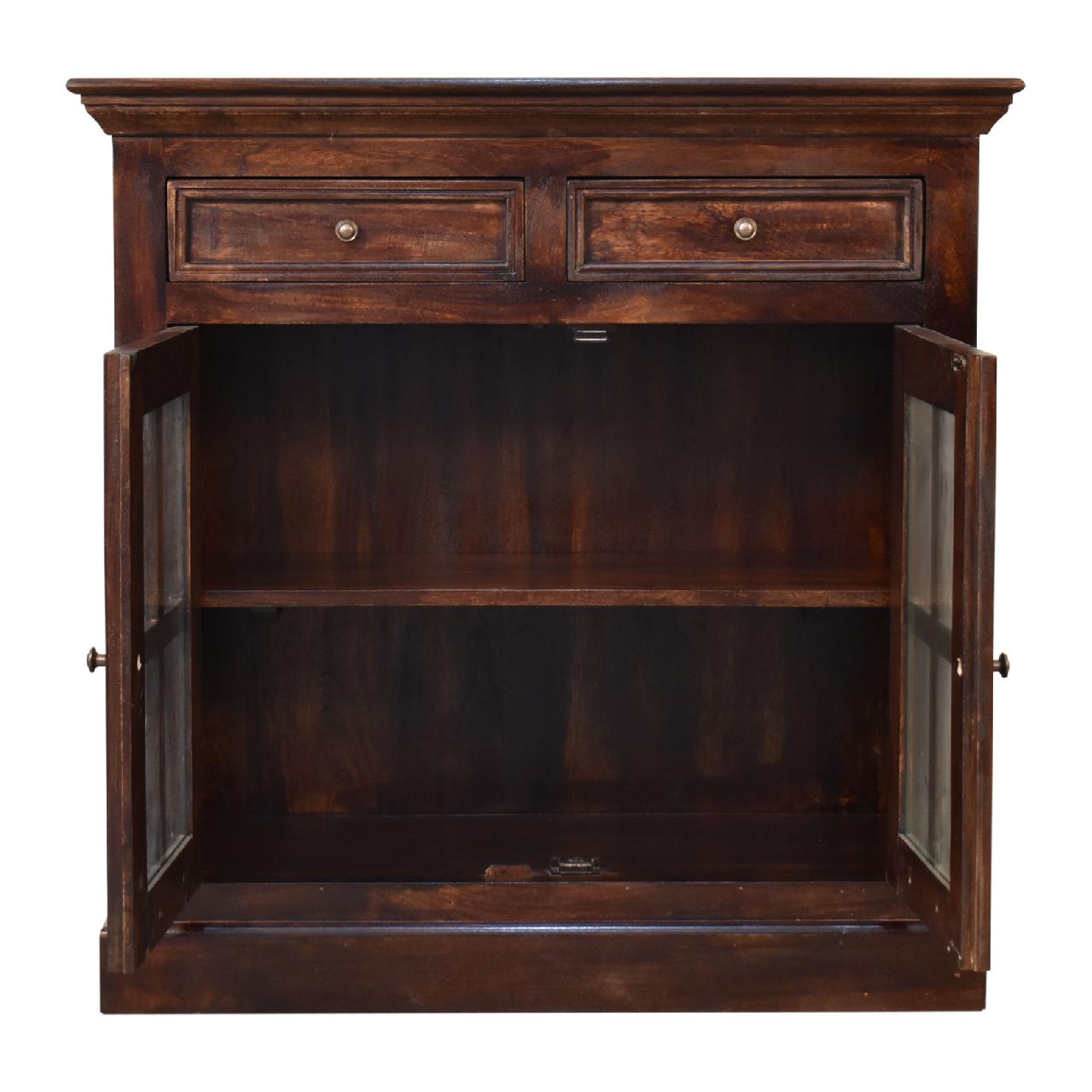 Walnut Cabinet with Glazed Doors