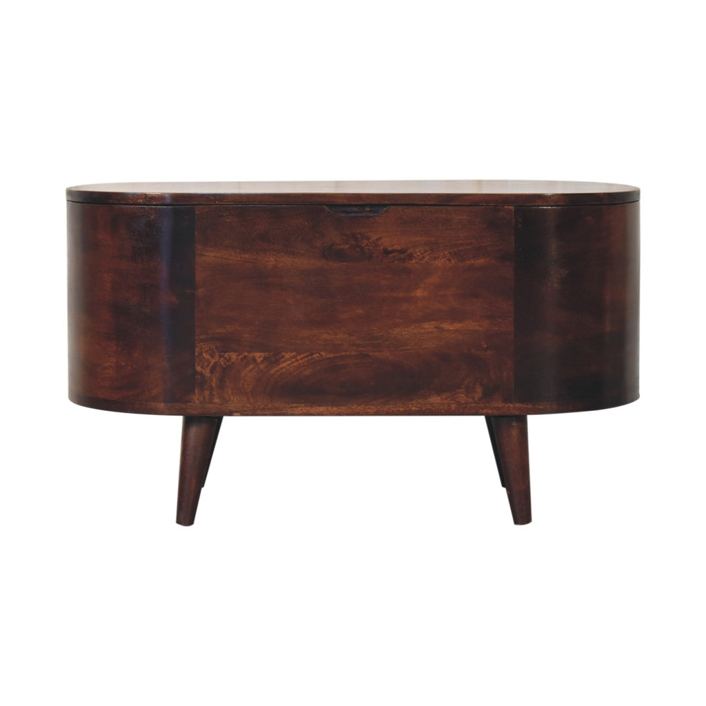 Walnut Rounded Lid-up Blanket Box