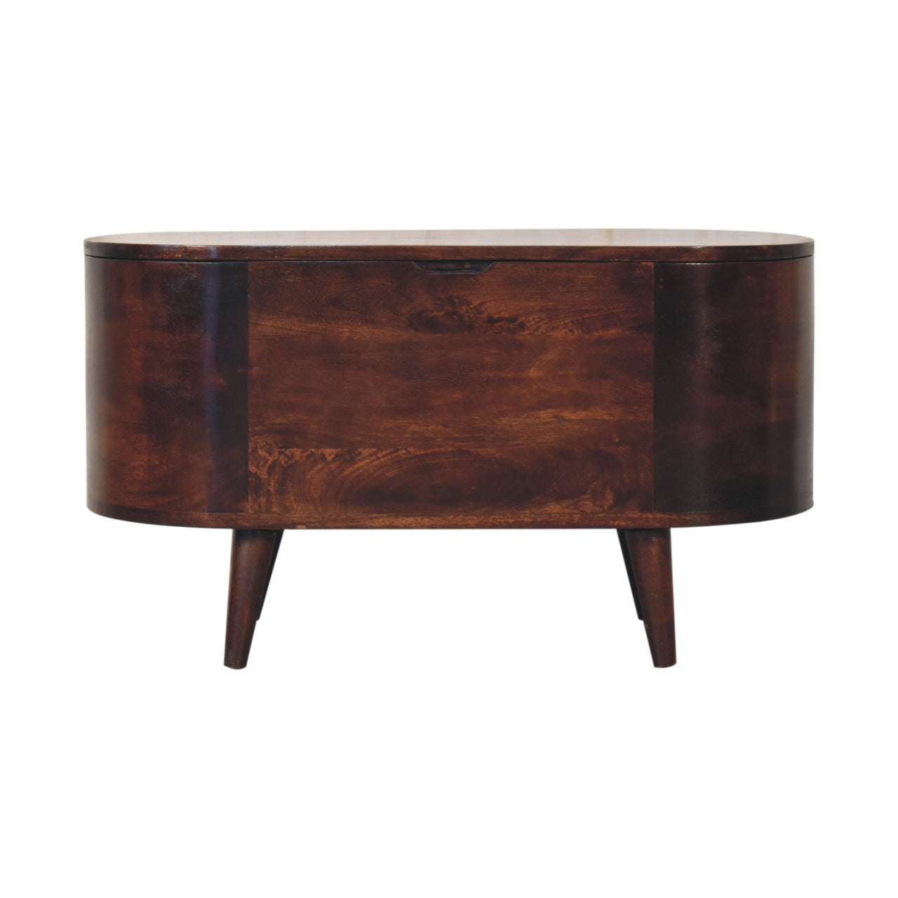 Walnut Rounded Lid-up Blanket Box