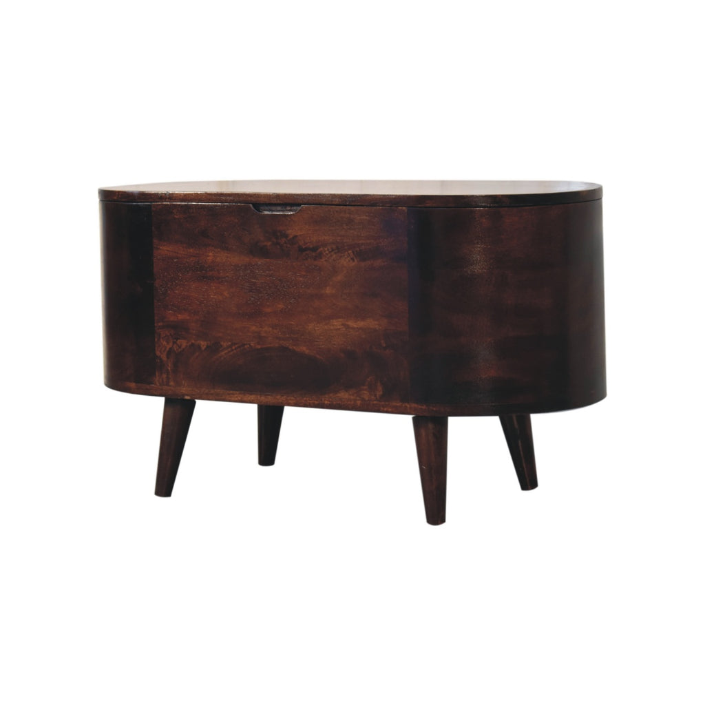 Walnut Rounded Lid-up Blanket Box