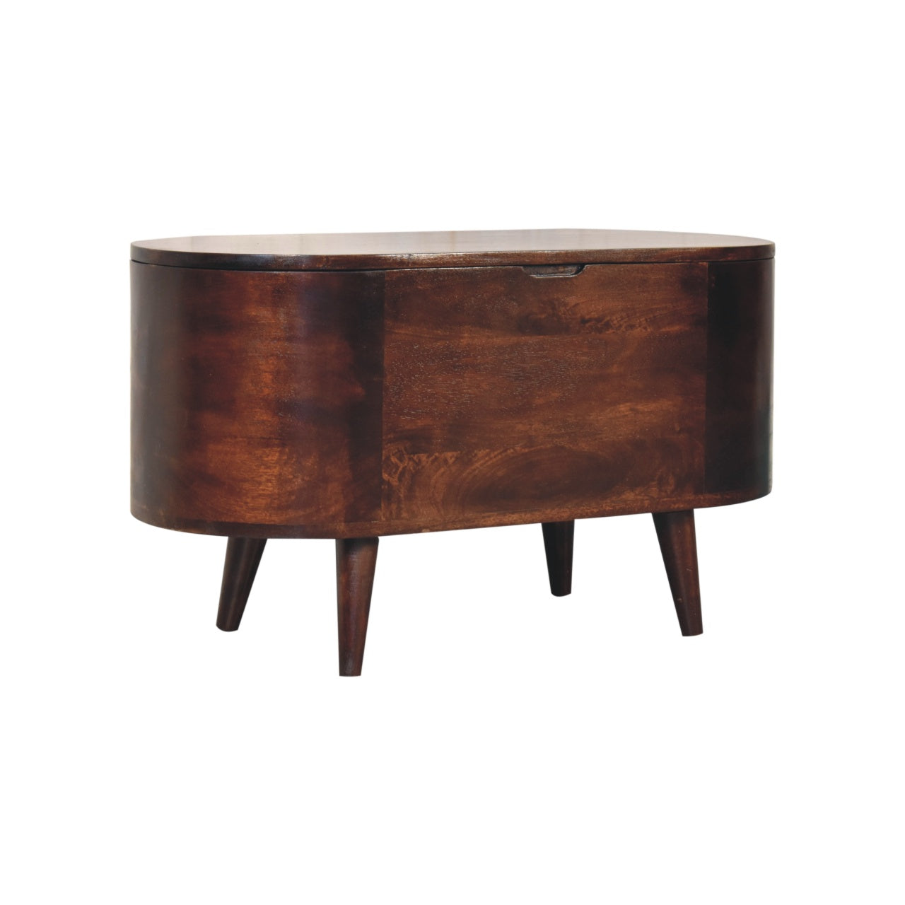 Walnut Rounded Lid-up Blanket Box