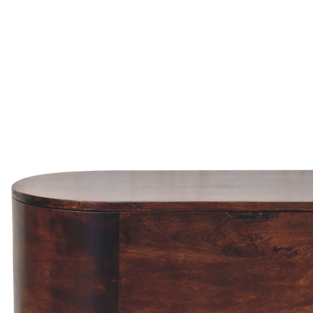 Walnut Rounded Lid-up Blanket Box