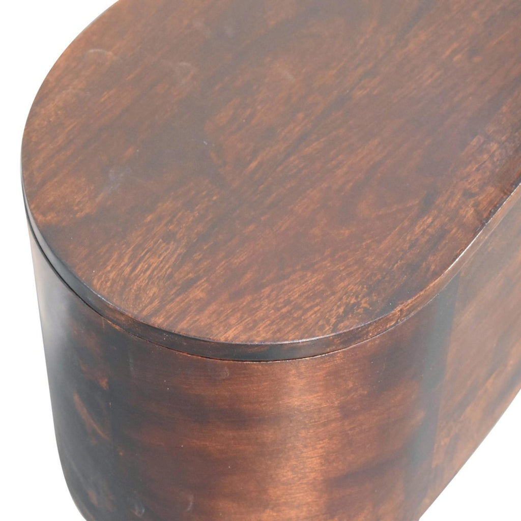Walnut Rounded Lid-up Blanket Box