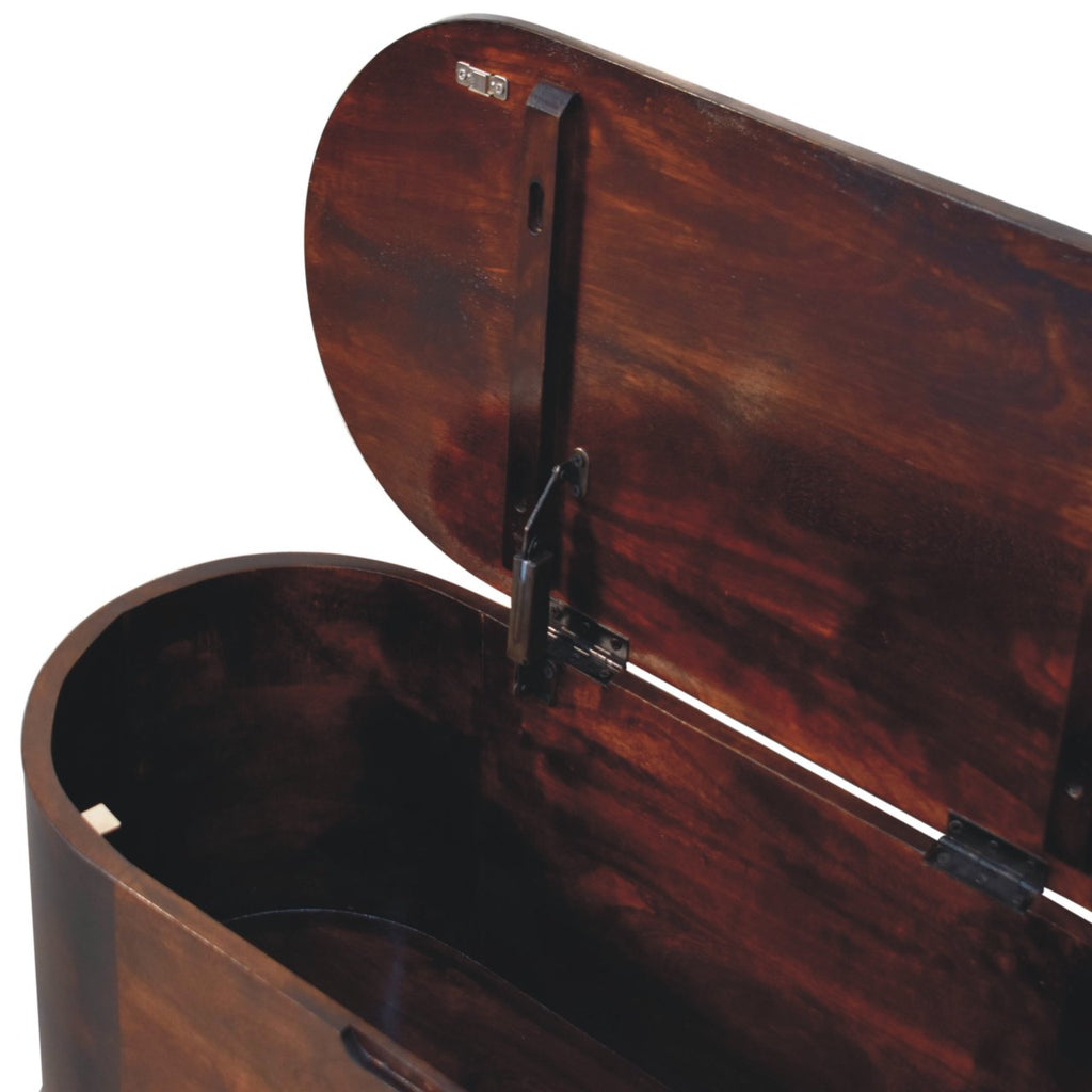 Walnut Rounded Lid-up Blanket Box