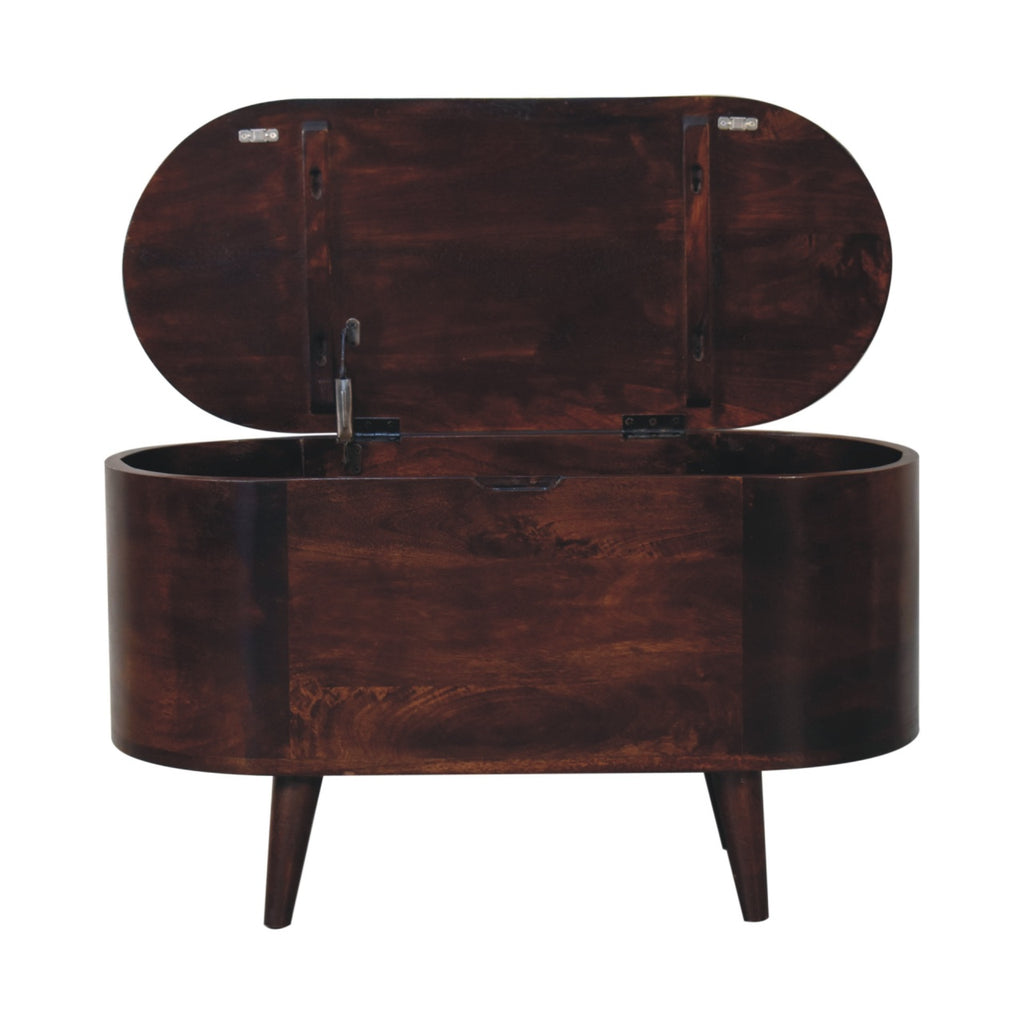 Walnut Rounded Lid-up Blanket Box