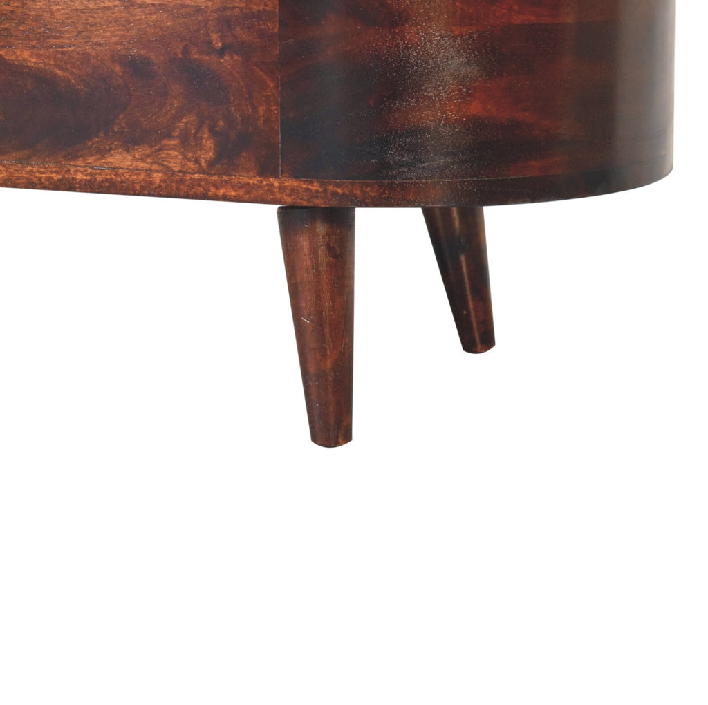 Walnut Rounded Lid-up Blanket Box