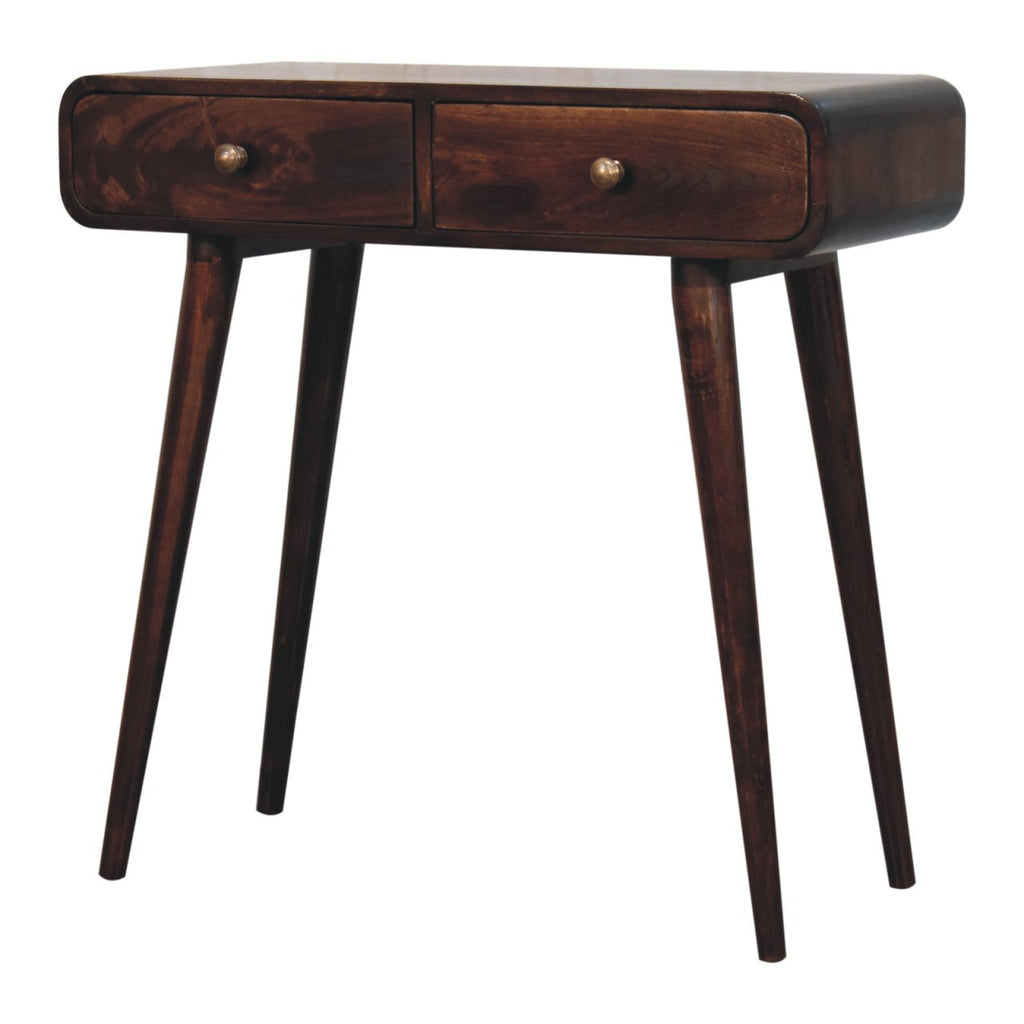 California Walnut Curved Hallway Table