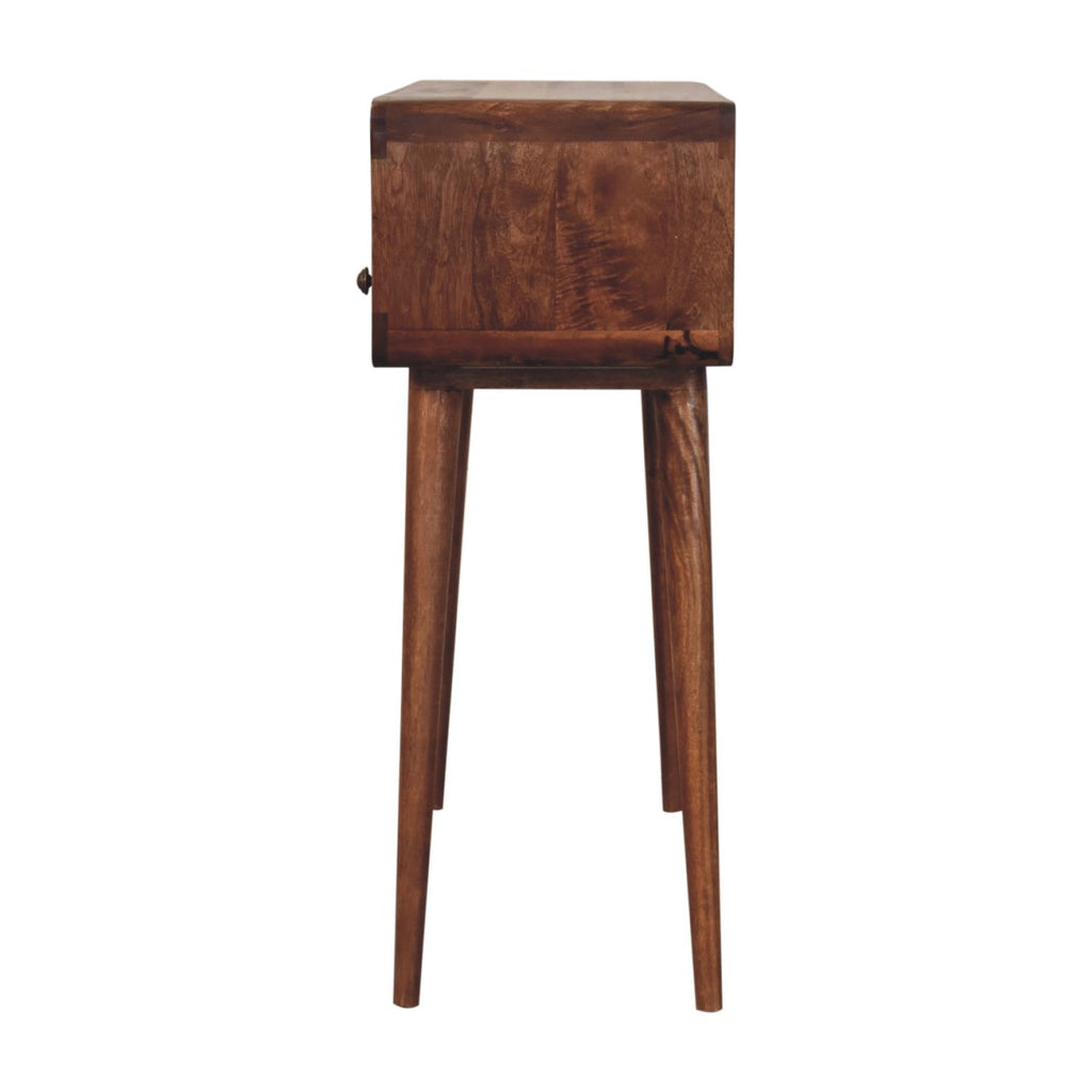 Curved Honey Caramel Console Table