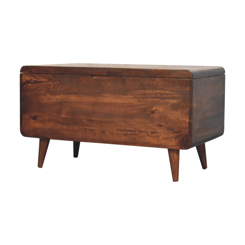 Curved California Walnut Blanket Box