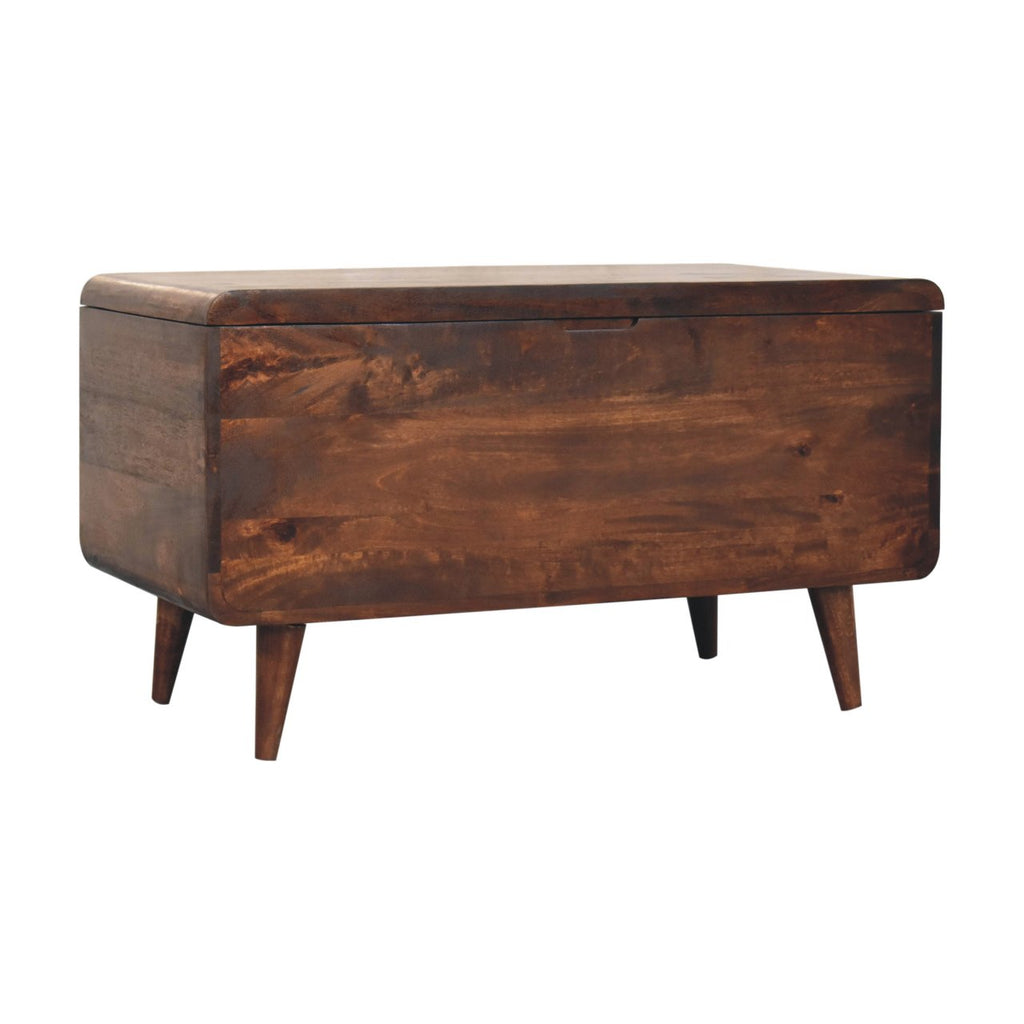 Curved California Walnut Blanket Box