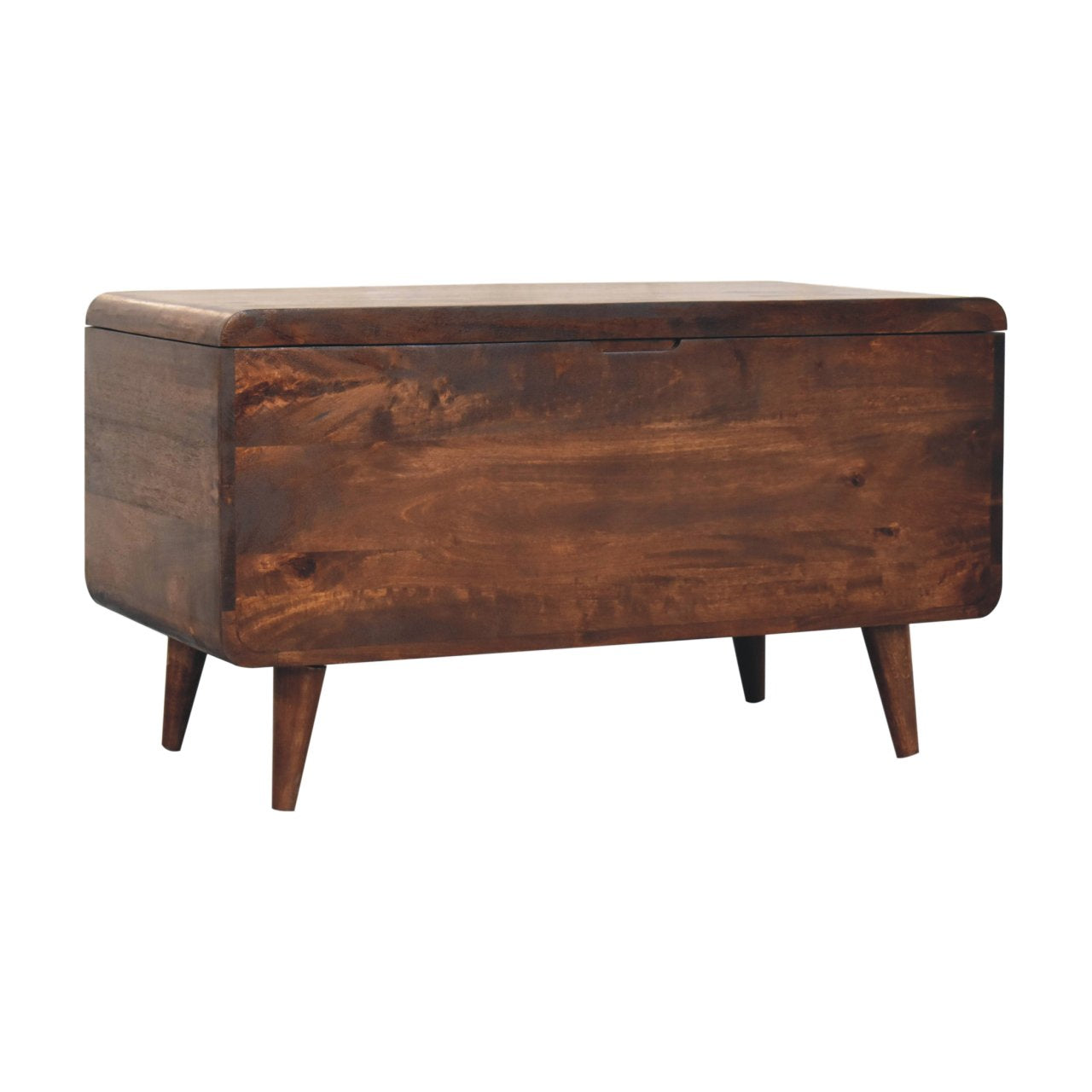 Curved California Walnut Blanket Box