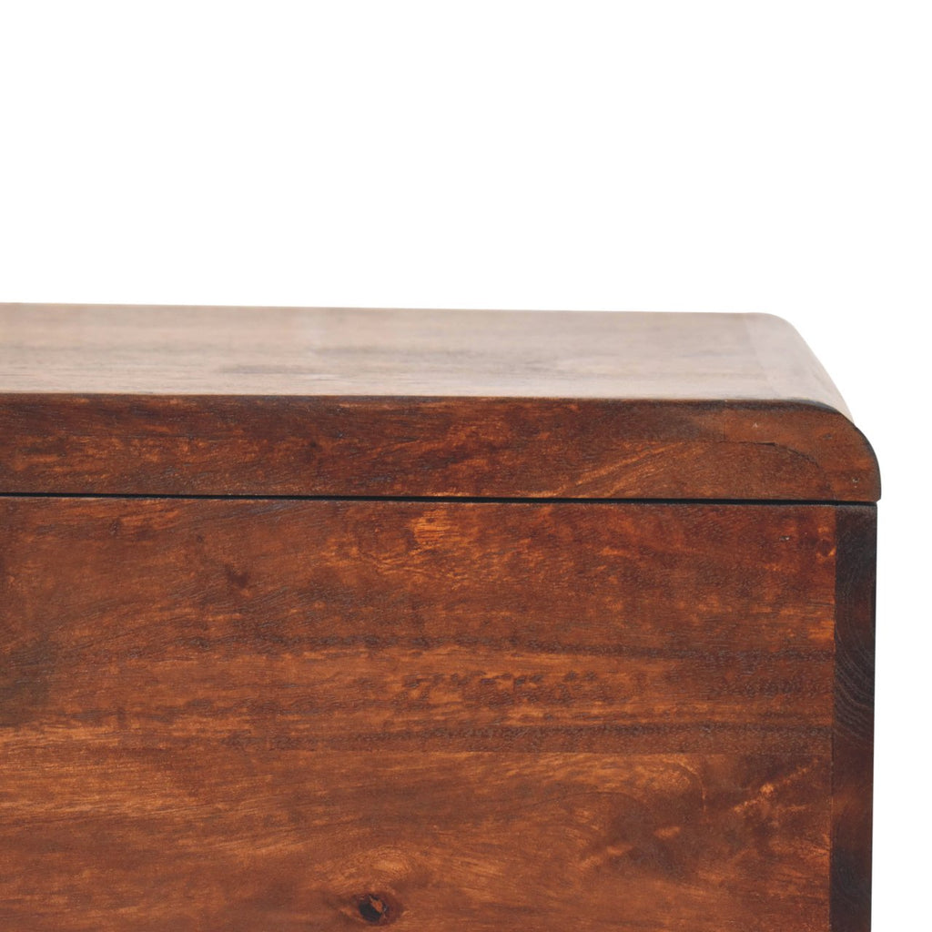 Curved California Walnut Blanket Box