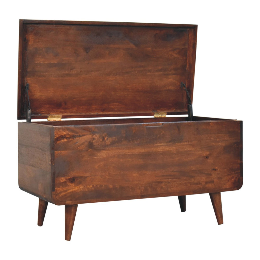 Curved California Walnut Blanket Box