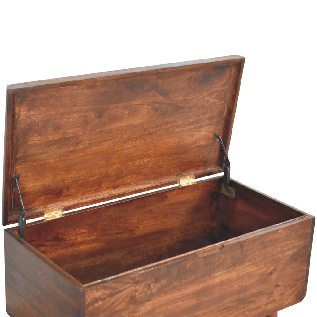 Curved California Walnut Blanket Box