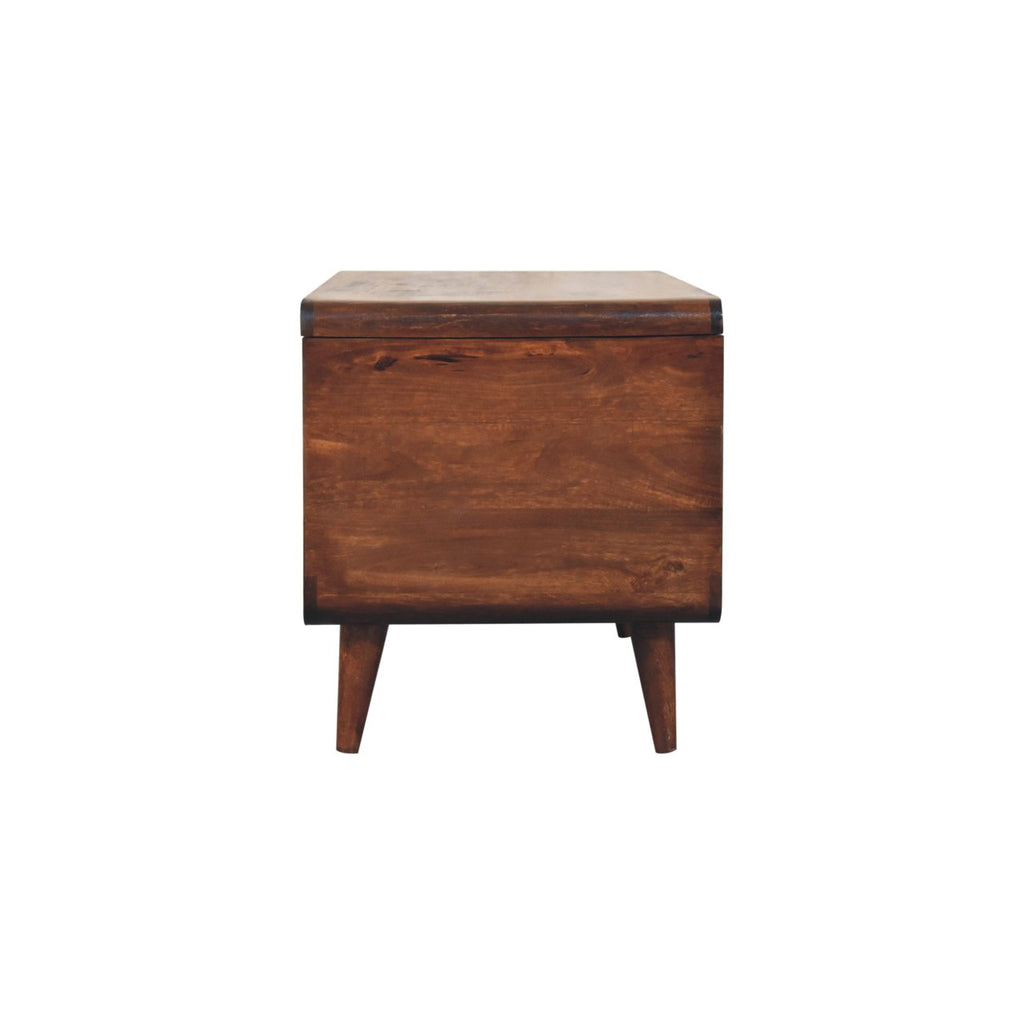 Curved California Walnut Blanket Box