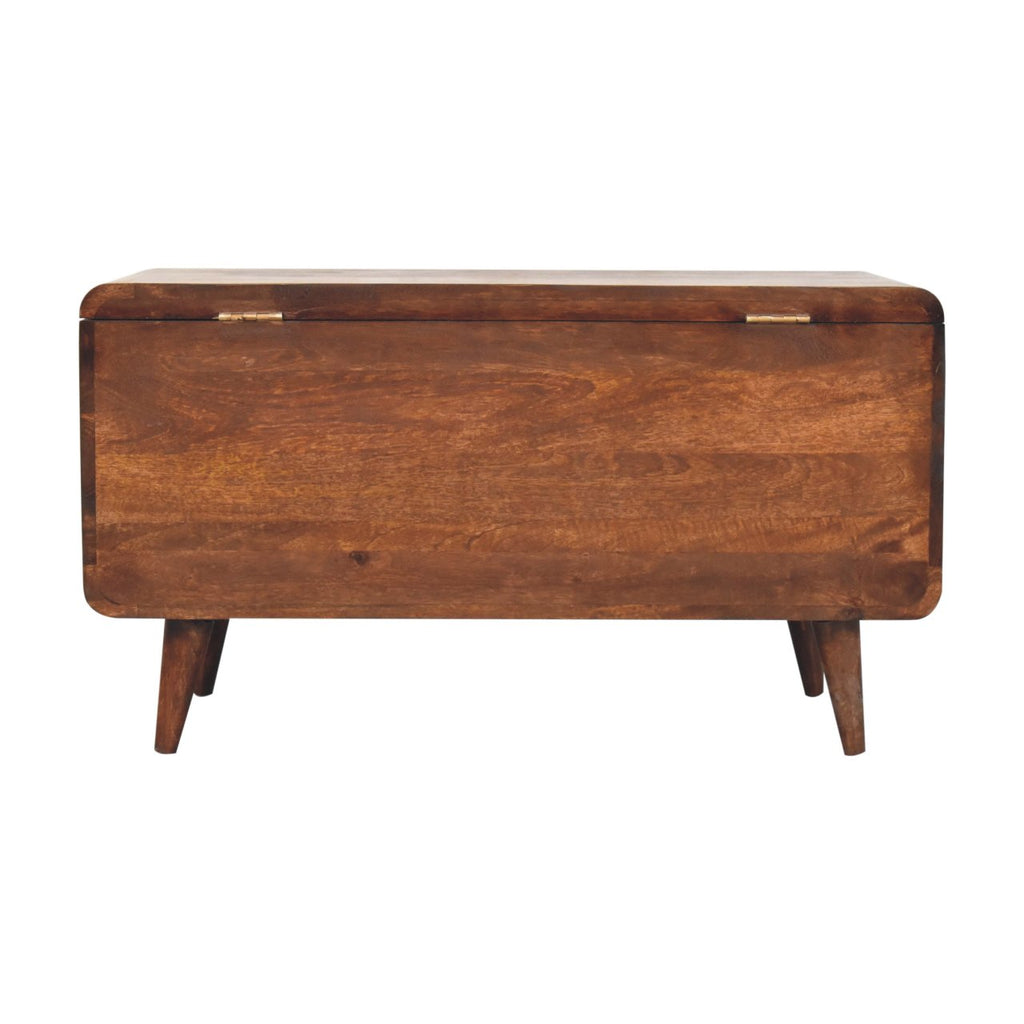 Curved California Walnut Blanket Box