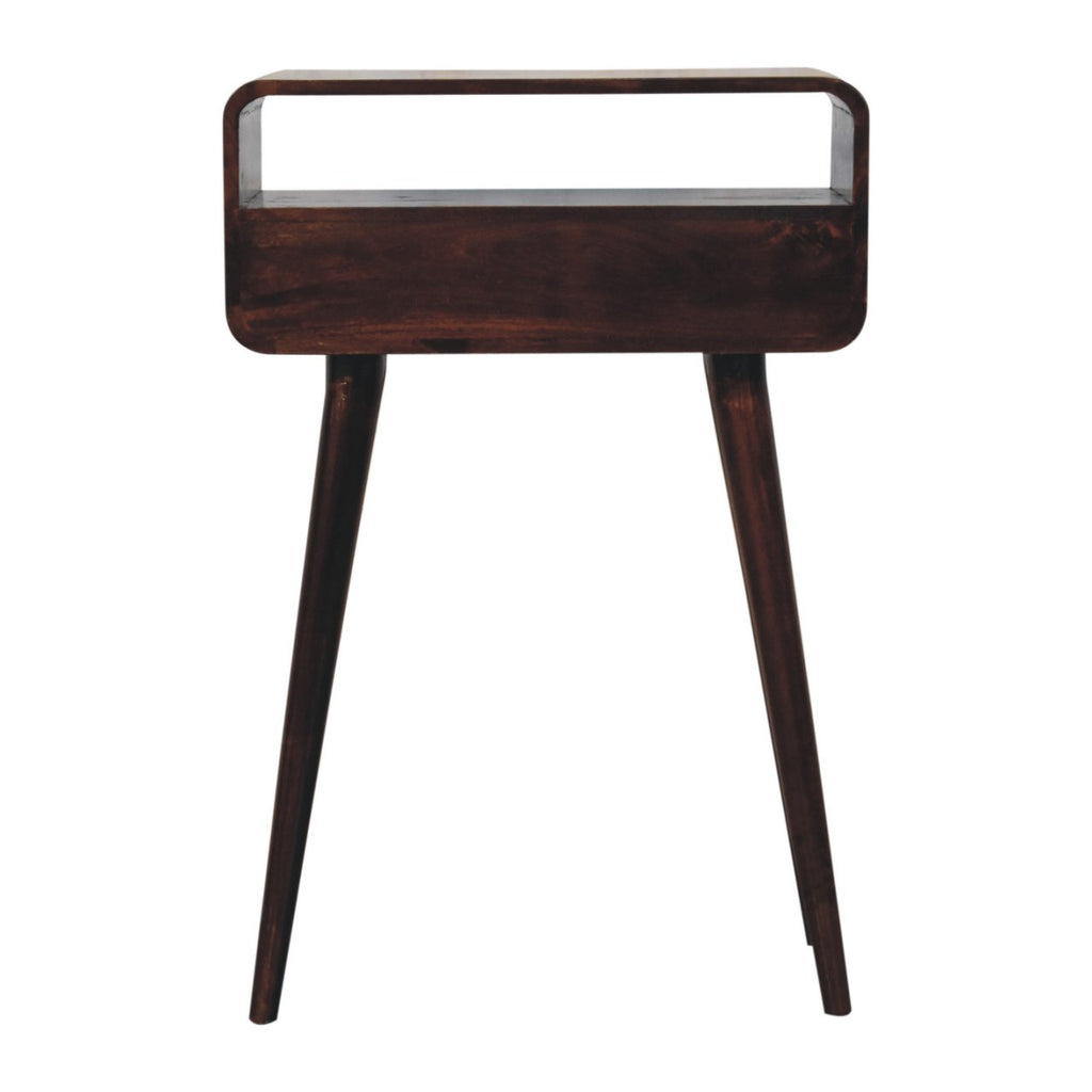 Mini California Walnut Curved Console Table