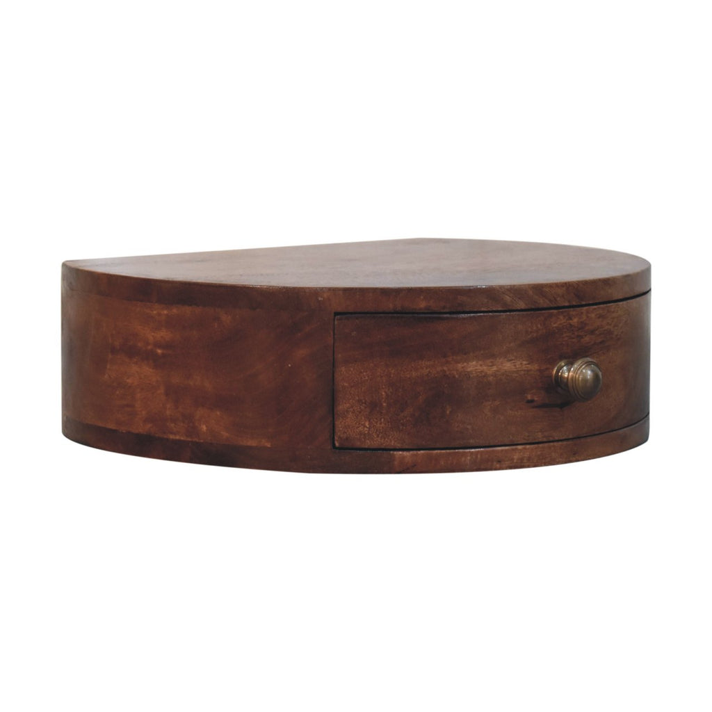 Honey Caramel Wall Mounted Rounded Bedside