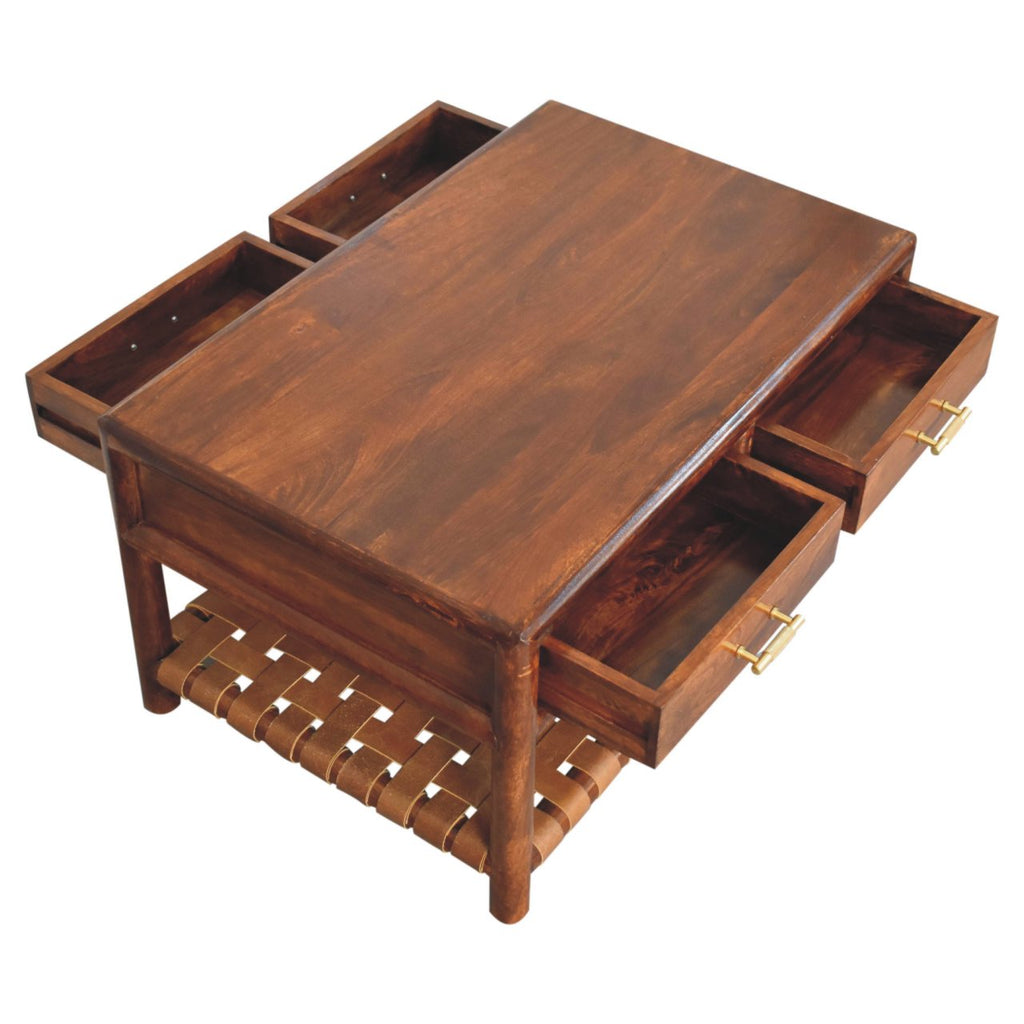 Regency Woven Coffee Table with 4 drawers