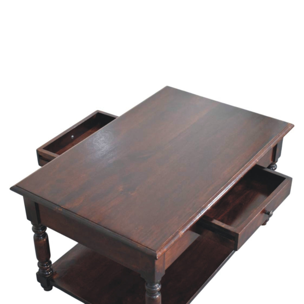 Turned Legs Cherry Console Table