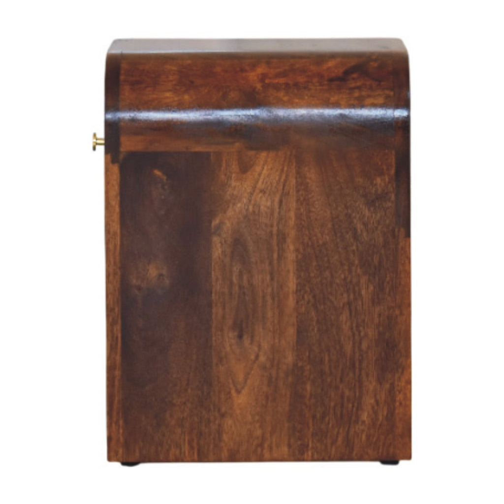 Mini Darcy Chestnut Nightstand with Curved Edges