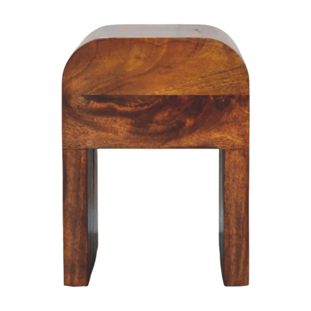Mini Darcy Chestnut Nightstand with Curved Edges