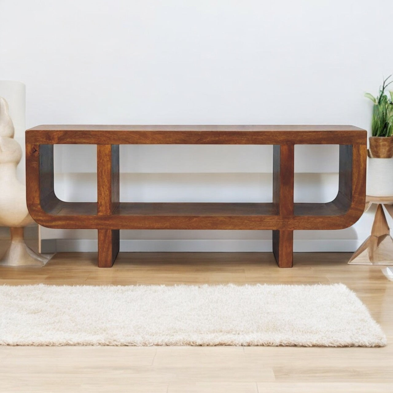 Orion Curved Chestnut Media Unit