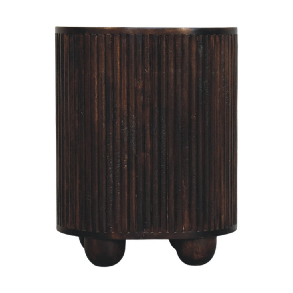 Curved Fluted 3-Drawer Bedside