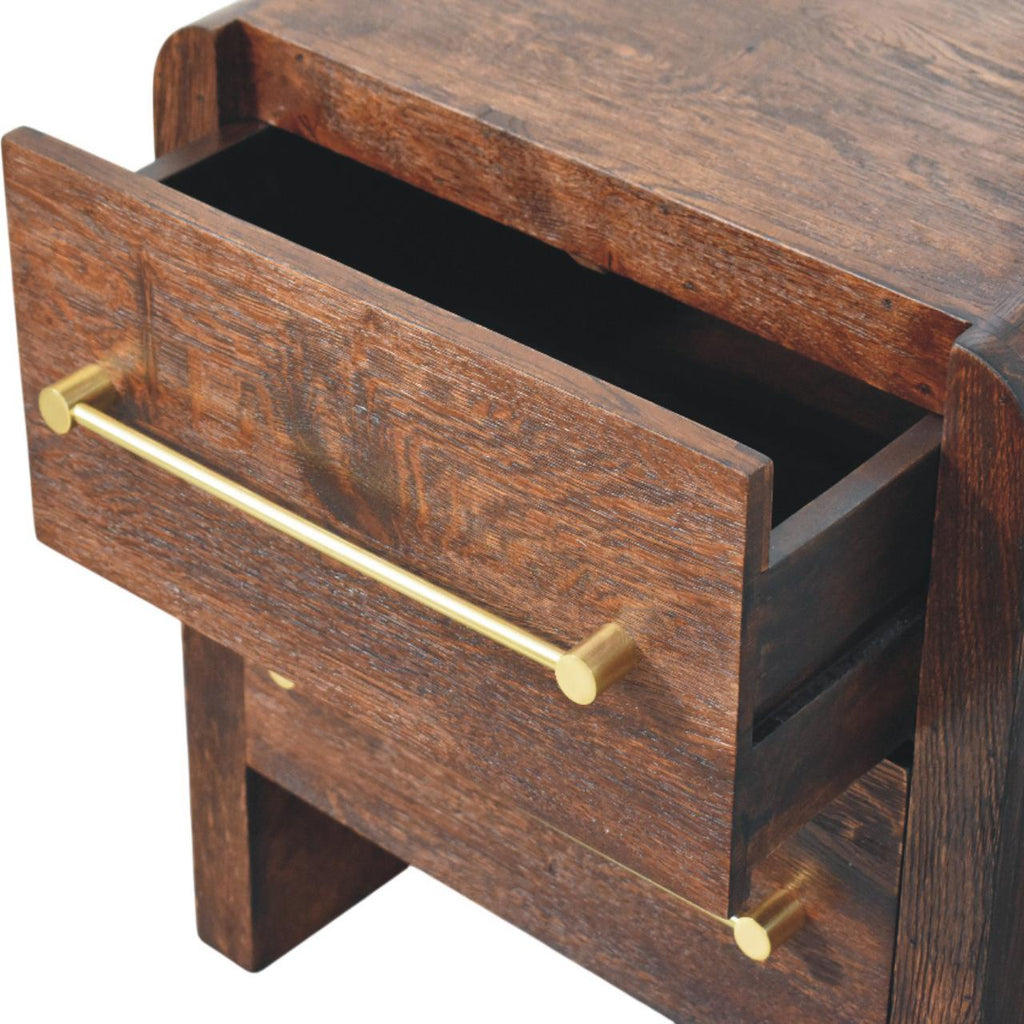 Aurelio Smoked Oak Bedside Table