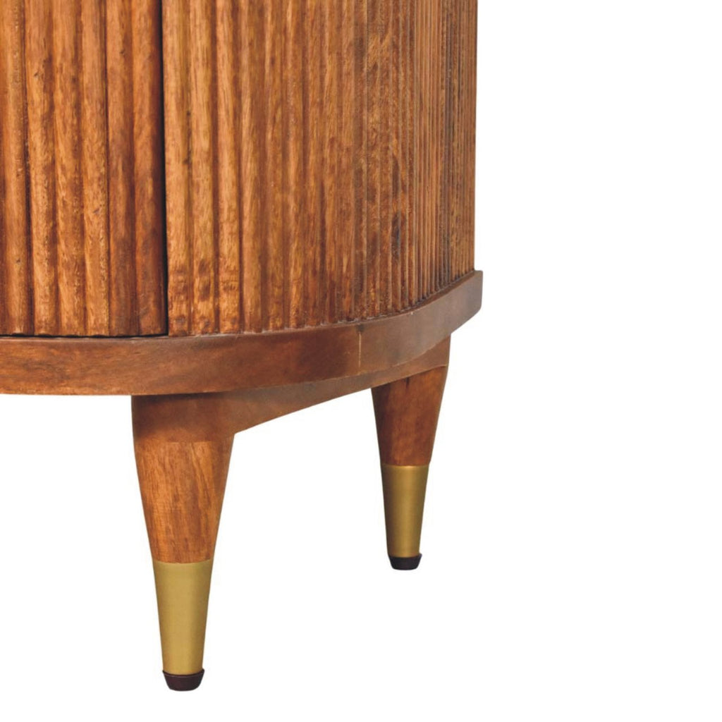 Ribbed Bedside with Brass Accents